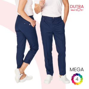 Pantalon médical polyvalent mixte à taille ajustable et jambes retroussables