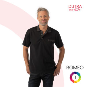 Polo de travail chic aux constrastes lignés