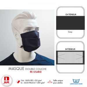 Masque de Travail réutilisable à double couche