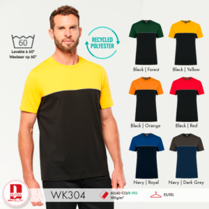 T-shirt bicolore écoresponsable manches courtes unisexe